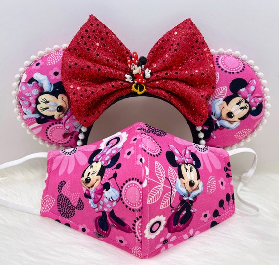 Inspired Minnie Mouse Ears OR With Combo Matching Mask Set  display picture 3