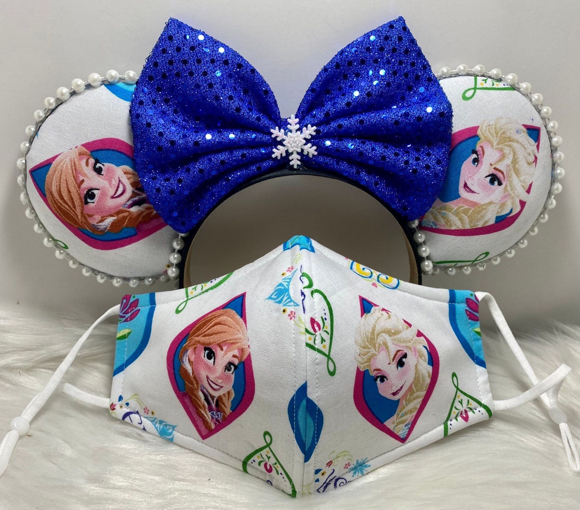 Classic Mickey Minnie Mouse Ears OR Combo Matching Mask Set. 