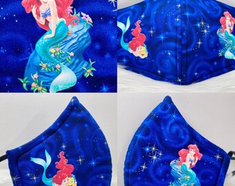 Ariel the Little Mermaid special designer adult face mask (blue)