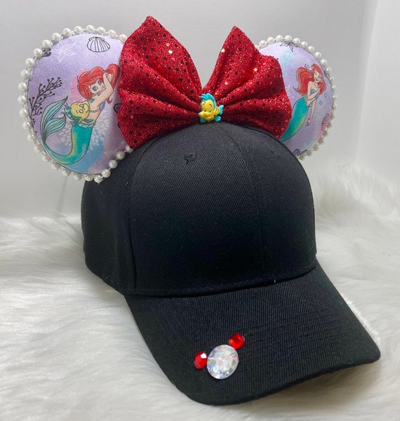 Inspired Ariel the Little Mermaid Mickey Minnie Mouse Ears Hat Cap