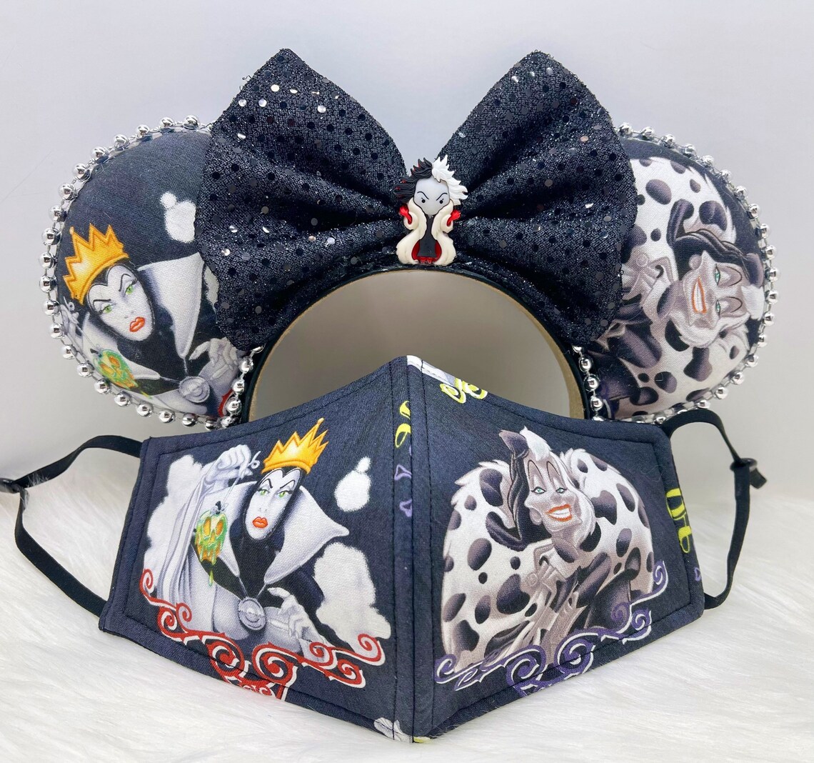 Inspired Minnie Mouse Mouse ears and mask of Villians evil Etsy