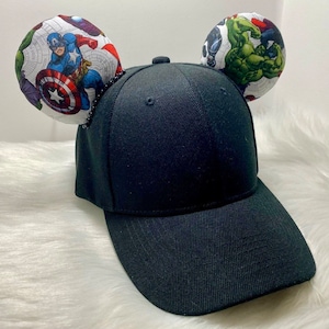 Inspired Avengers Hulk and Captian America mouse ears OR with combo matching mask set.. Mickey Minnie ears hat mask