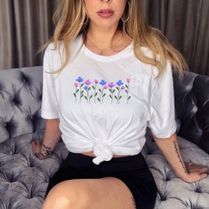 Subtle Bi Pride Shirt Subtle Pride Shirt Bisexual Shirt Bi Shirt Subtle Bisexual Rights Pride Clothing Bisexual Pride Wildflower Shirt