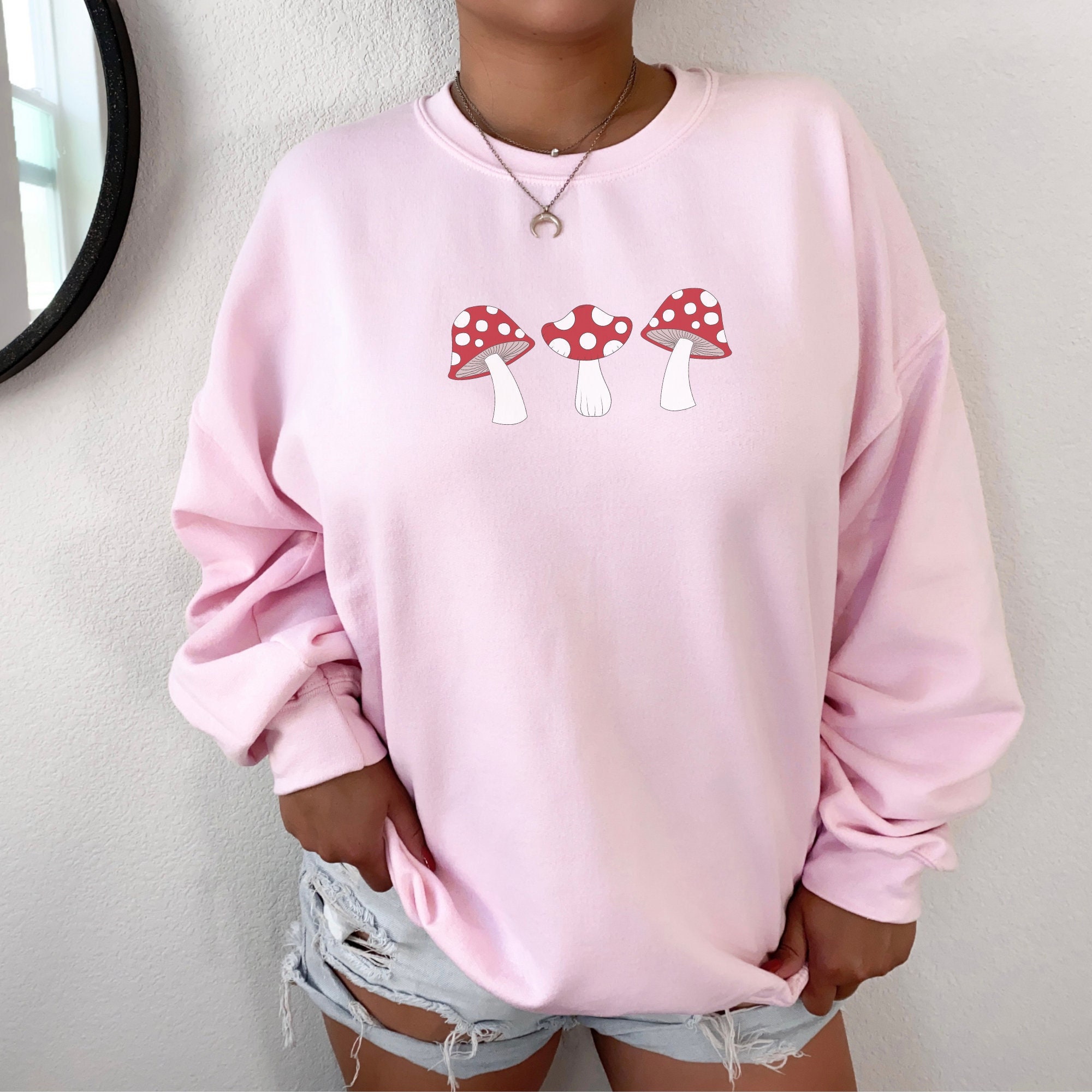 Mushroom Crewneck Mushroom Sweater Mushroom Clothes Mushroom Etsy