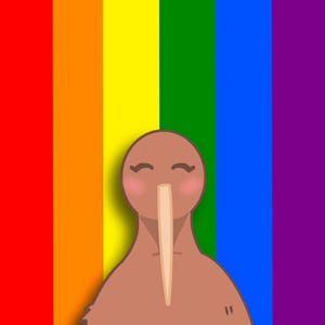 Téléchargement numérique d'oiseaux kiwis PRIDE | cartes numériques, autocollants numériques, jolies cartes, mois de la fierté, kawaii, chibi, papeterie, drapeaux