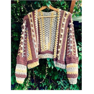 PDF Cardigan Gretta, intermediate crochet