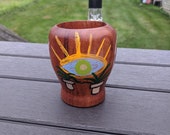 Hand Painted Wood Mortar and Pestle