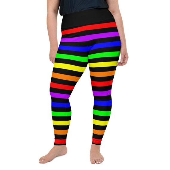 rainbow leggings plus size