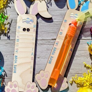 Bunny Carrot Easter Bubble Wand Card - Class Gift Exchange