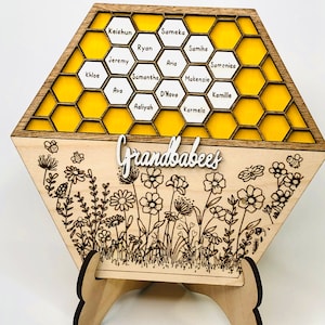 Personalized Bee Hive Family, Custom Bee Family Gift Mothers Day Bee Hive, Grandbabees Sign, Best Mom Ever, Grandma Gift, Mothers Gift