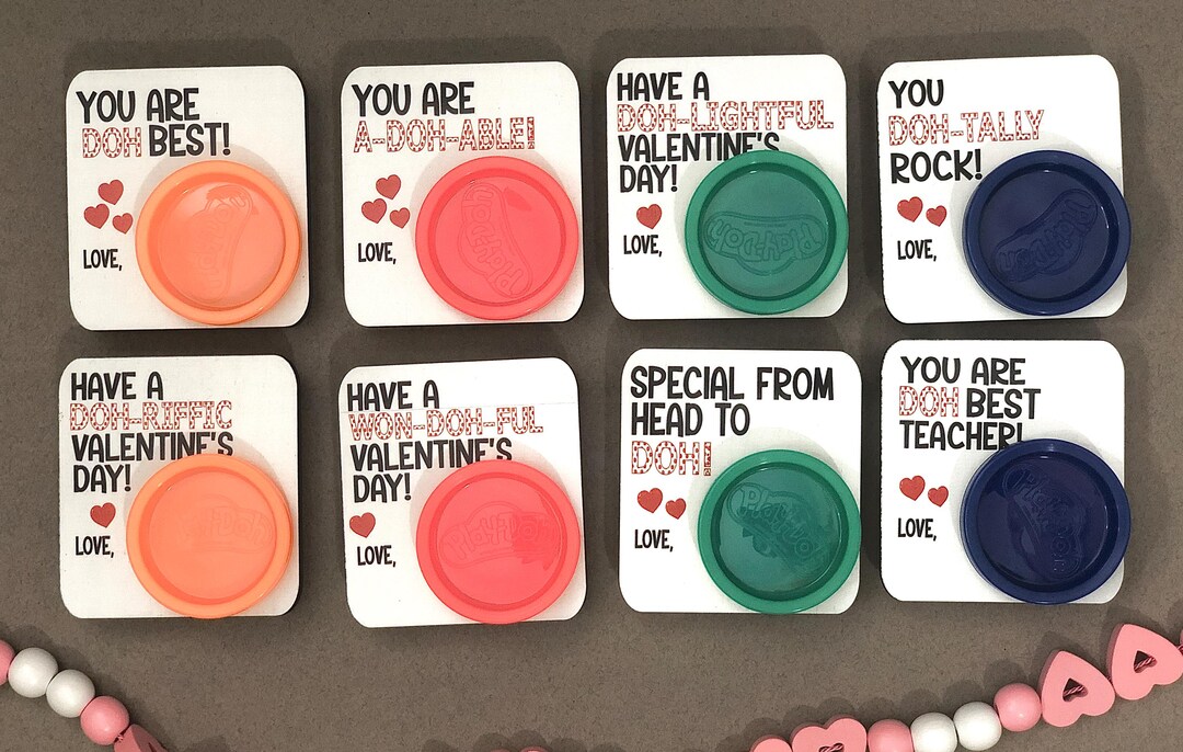 Personalized Kids Valentines Day Cards: Doh Classroom Gifts - Etsy