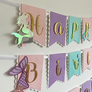 Mermaid banner, Under the Sea banner, Mermaid birthday