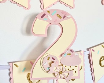 Two Sweet Cake Topper, Donut Cake Topper, Two Sweet Birthday Decor