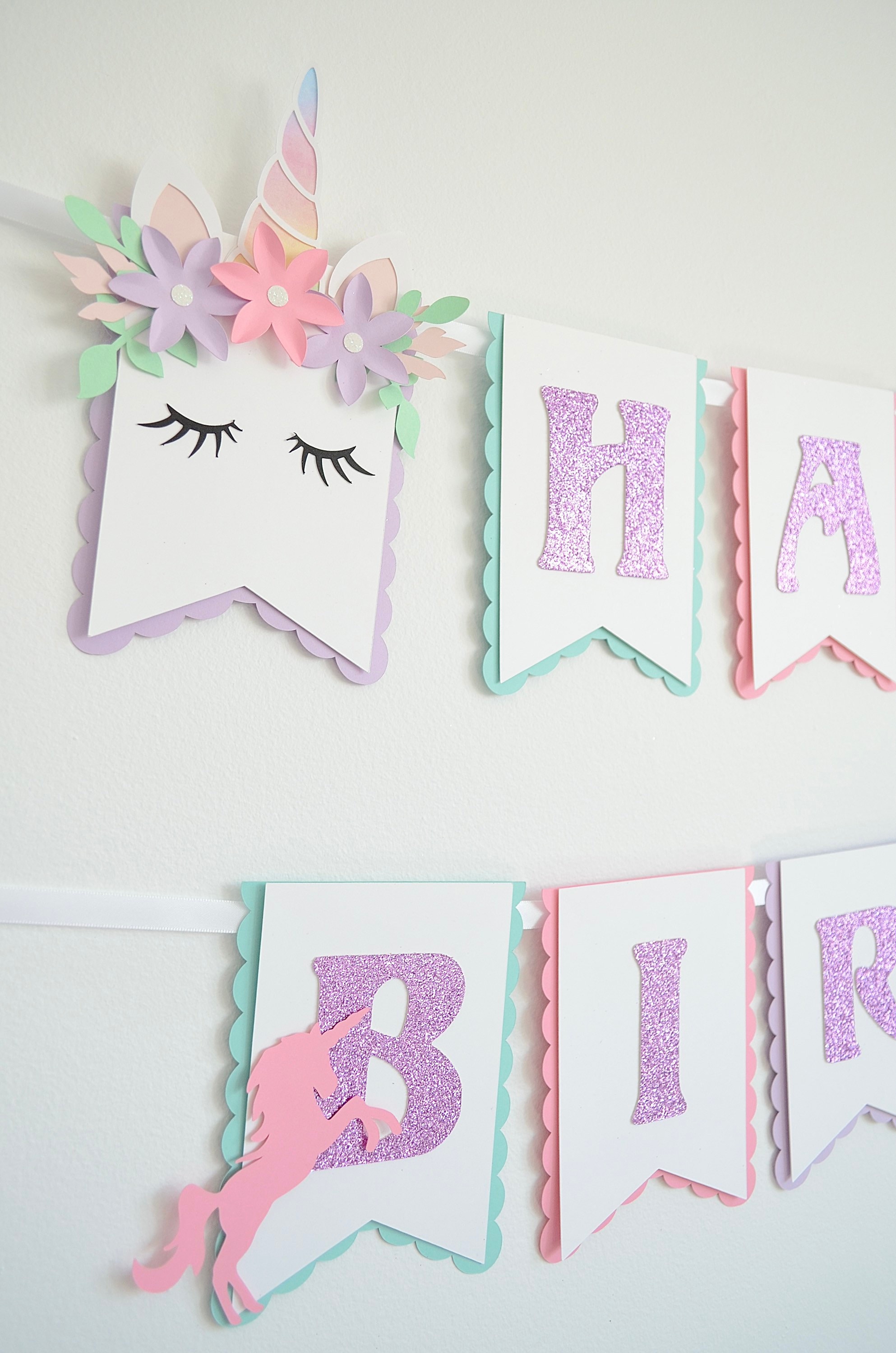 Unicorn birthday banner discount