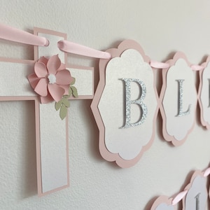 God Bless Banner, Baptism Banner, First Communion Banner, Christening Banner, God Bless, Boy Crosses, Girl Crosses, Photo Prop, Christian