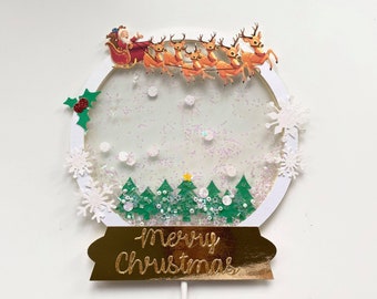 Digital Snow Globe File SVG, Shaker Cake Topper SVG, ONLY snow globe, does not include the little details such as trees, snowflakes, santa