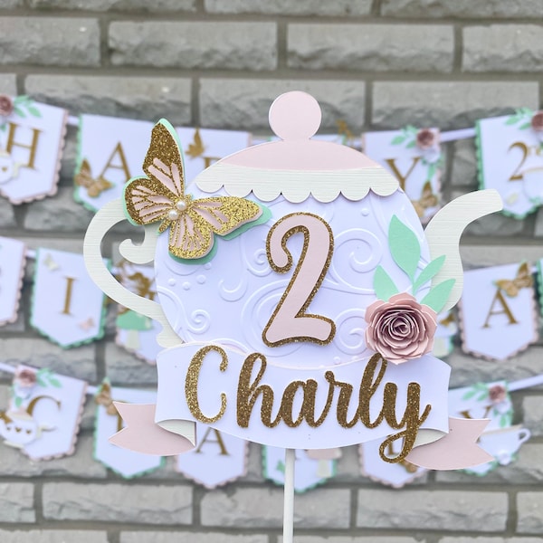 Tea for Two Birthday Cake Topper and Decorations Etsy