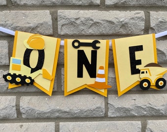 Construction High Chair Banner, Construction Birthday Banner, Dump Truck Birthday, Construction Theme