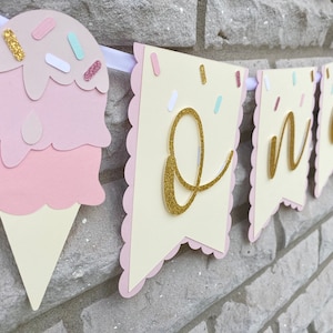 Ice cream high Chair Banner, Ice cream Wall Banner, Sweet One Banner, Ice cream Party, ice cream First Birthday, First Birthday Theme