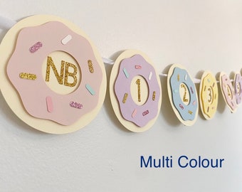 Donut Monthly Picture Display Banner, Donut Grow Up First Birthday Theme, Donut Decor, Donut Decorations, Donut Theme Party, Donut Milestone