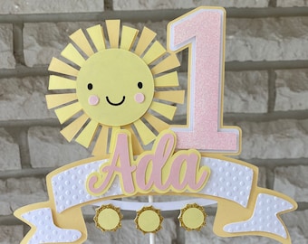 Sunshine First Birthday Cake Topper, Personalized Party Decor