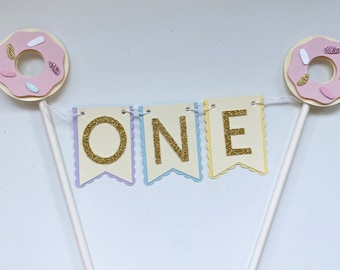 Donut First Birthday Cake Topper, Donut Party Decor