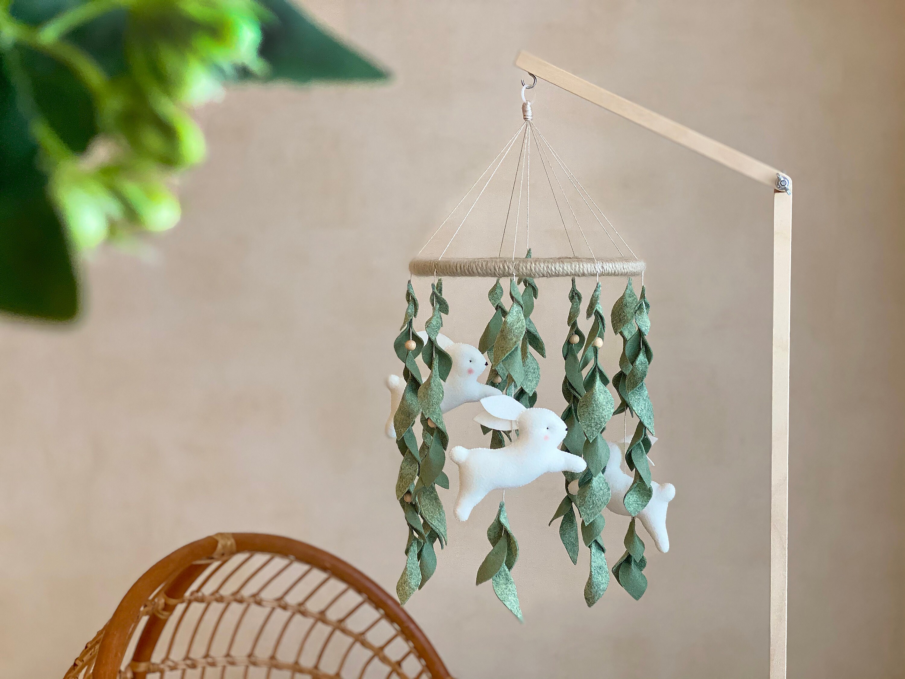 Woodland baby crib mobile / Hanging cot mobile for nursery / Etsy