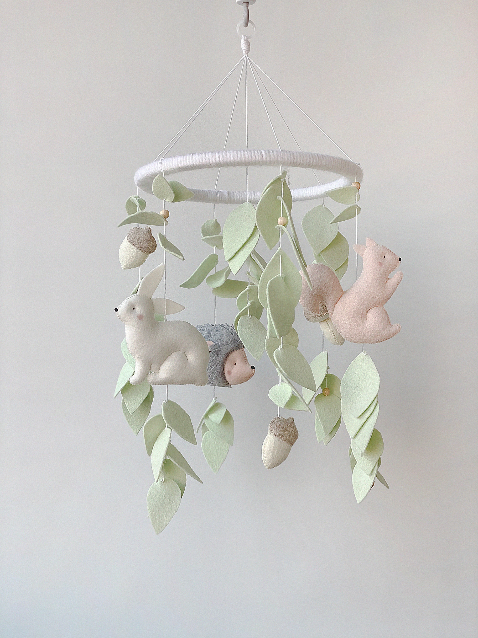Woodland baby crib mobile Hanging cot mobile for woodland Etsy