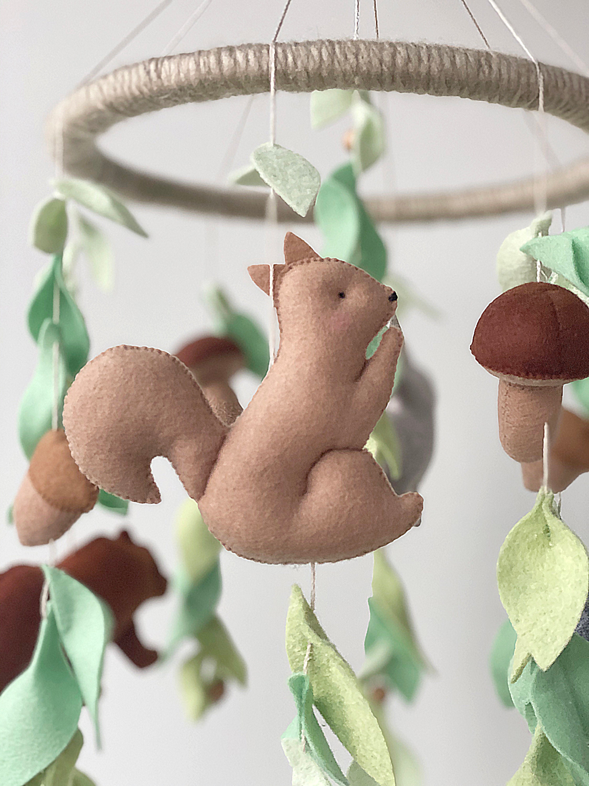 Woodland baby crib mobile hanging cot mobile for woodland Etsy