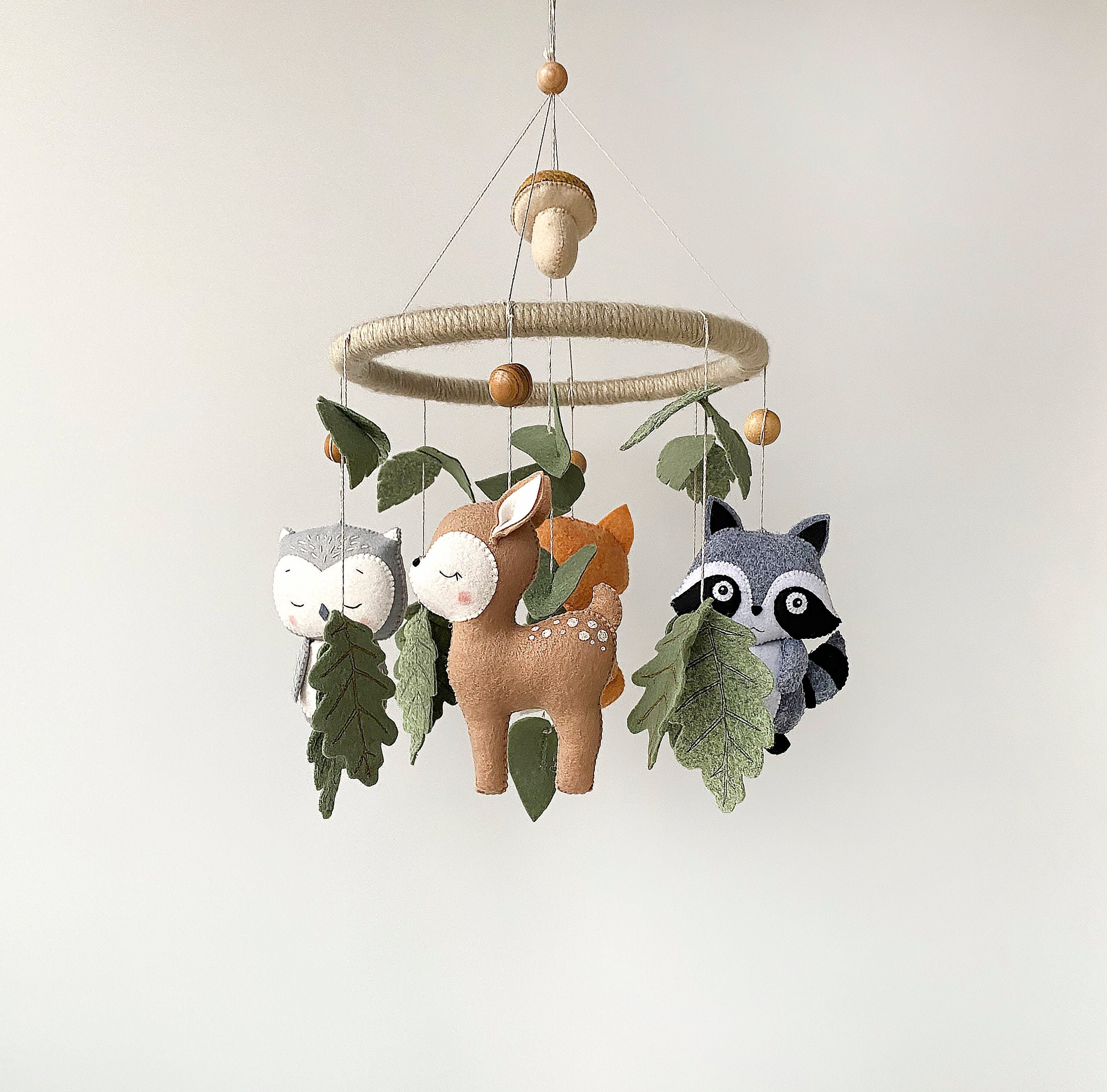 Woodland Baby Crib Mobile Hanging Cot Mobile for Woodland Etsy