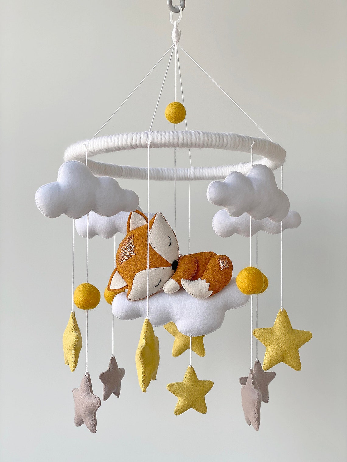 BabyBett mobile mit Fuchs Wolke und Sternen Hängebett Mobile Etsy