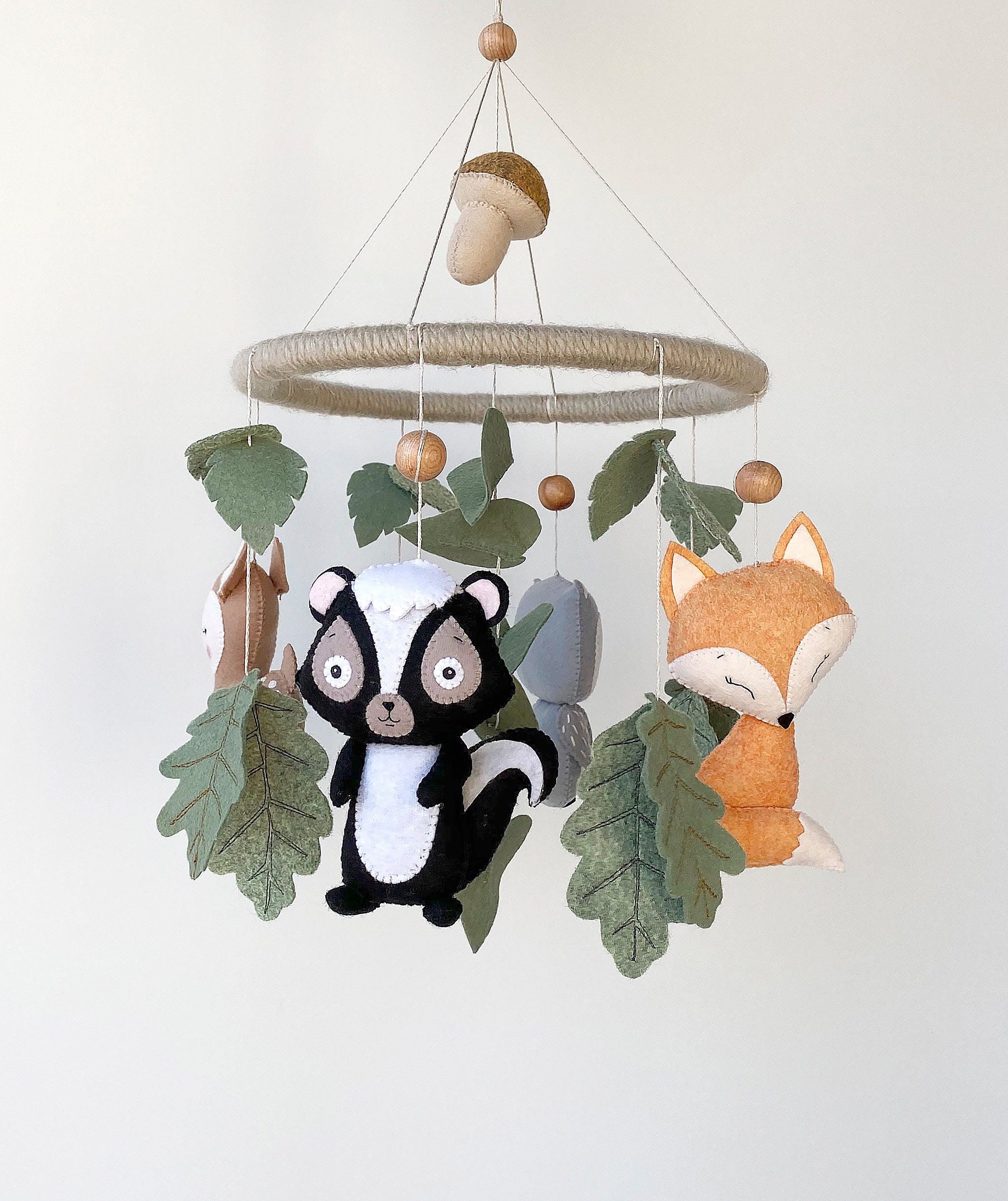 Woodland Baby Crib Mobile Hanging Cot Mobile for Woodland Etsy