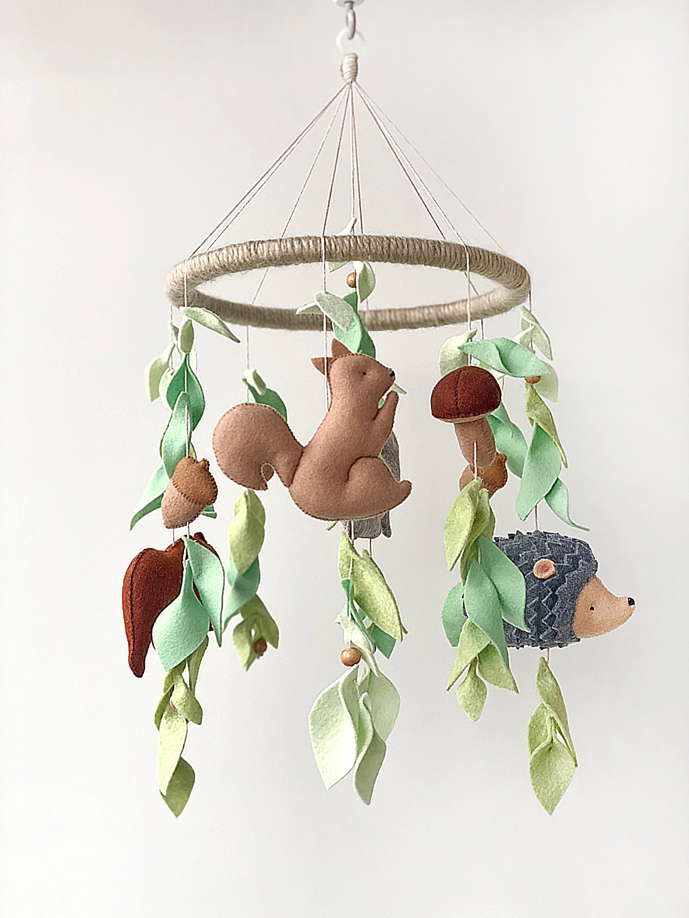 Woodland baby crib mobile hanging cot mobile for woodland Etsy