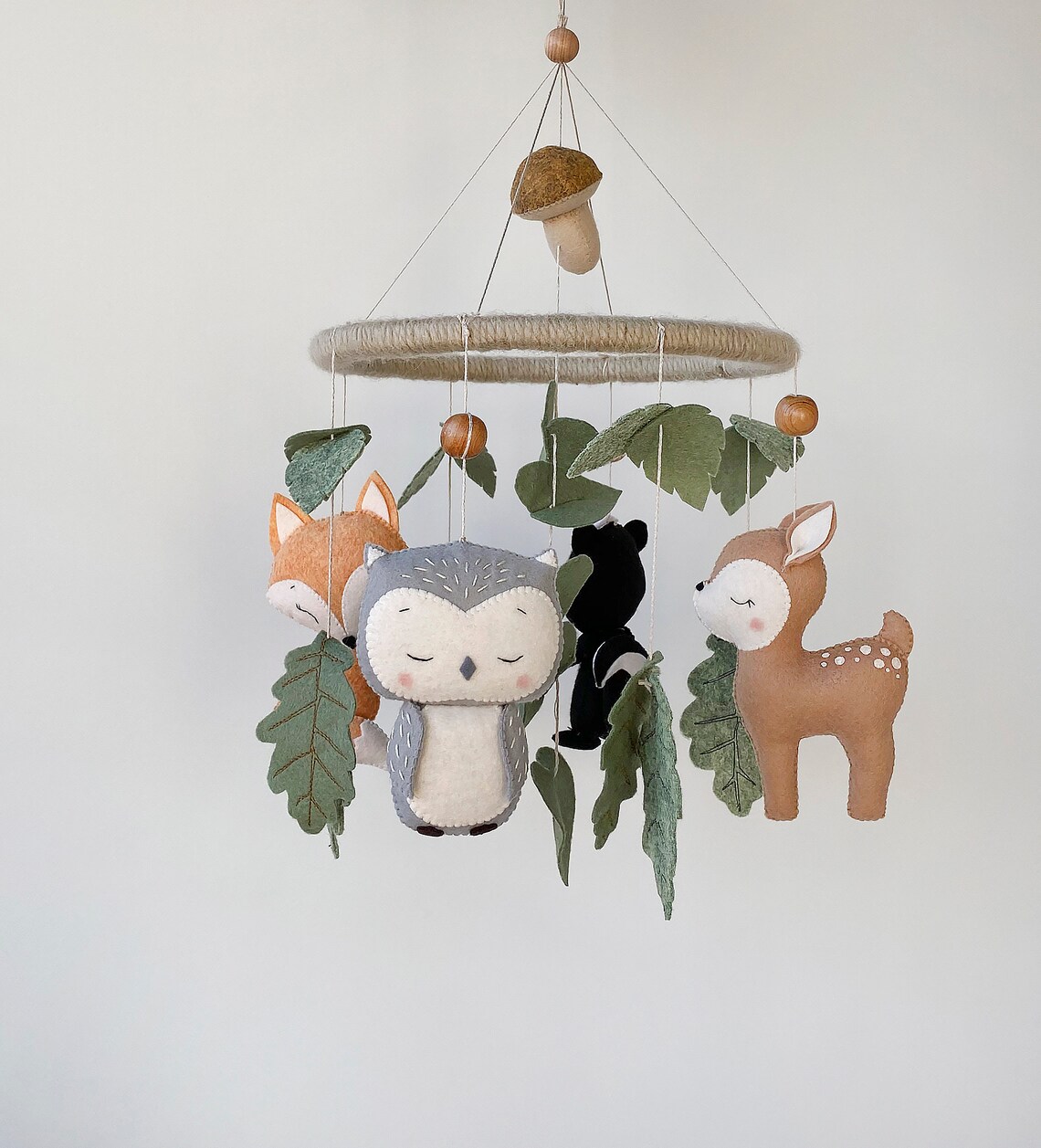 Woodland baby crib mobile hanging cot mobile for woodland Etsy