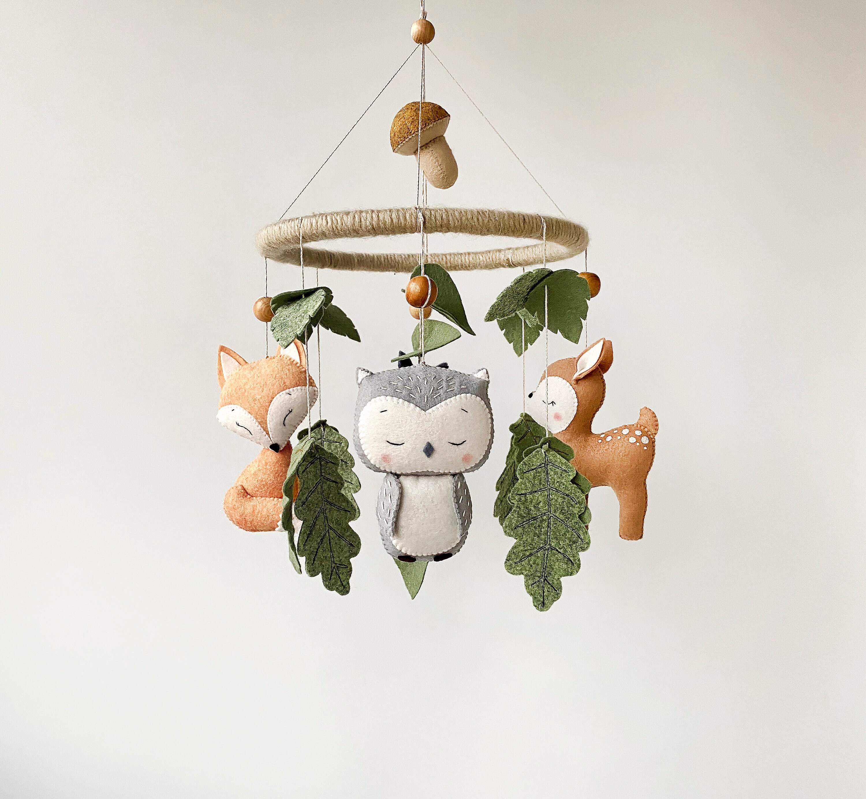 Woodland Baby Crib Mobile Hanging Cot Mobile for Woodland Etsy