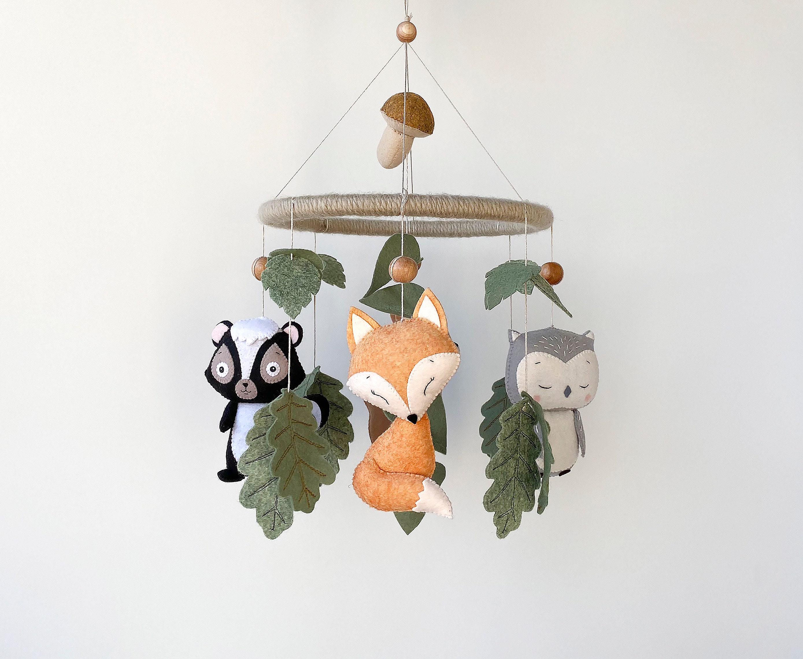 Woodland Baby Crib Mobile Hanging Cot Mobile for Woodland Etsy