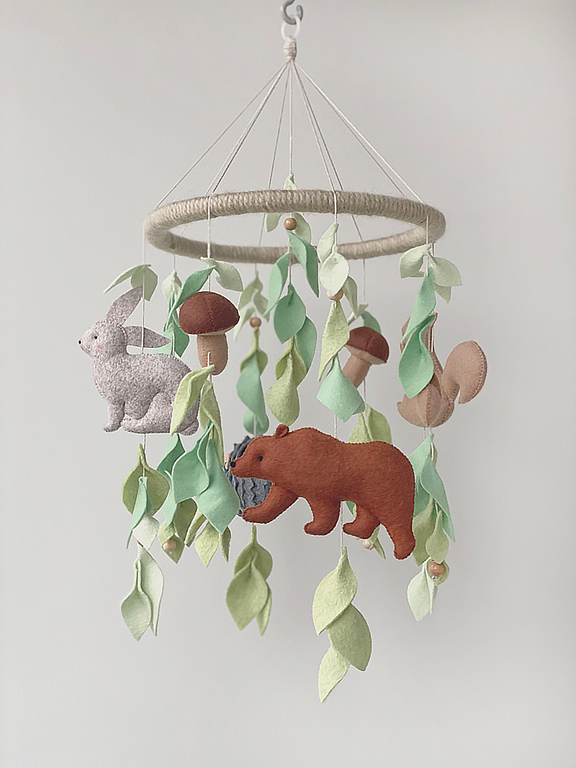 Woodland baby crib mobile hanging cot mobile for woodland Etsy