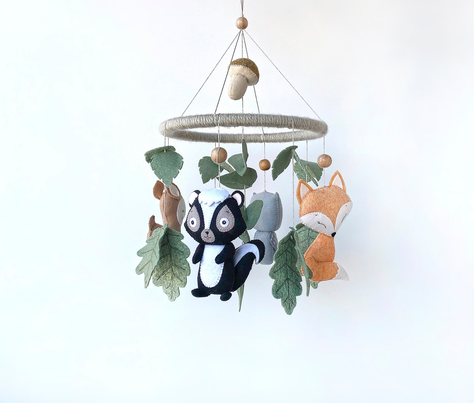 Woodland Baby Crib Mobile Hanging Cot Mobile for Woodland Etsy