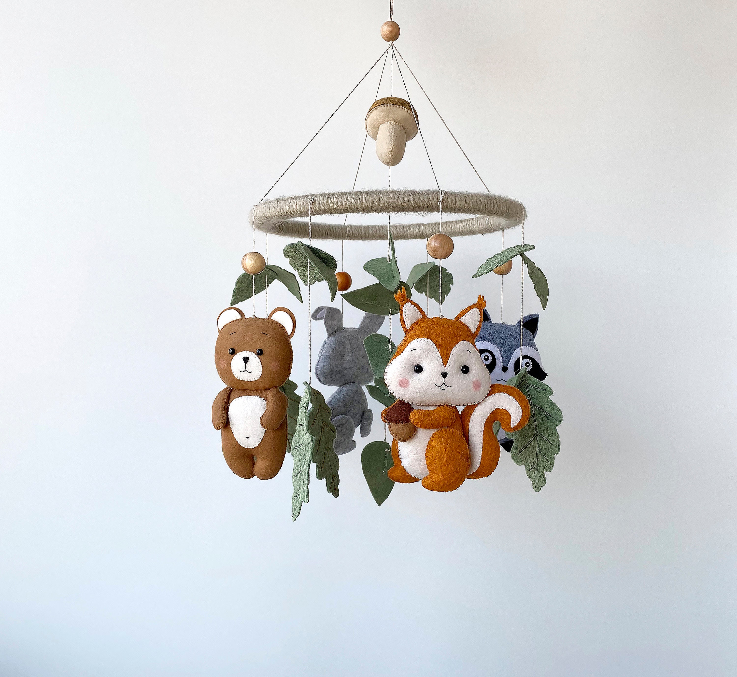 Woodland Baby Crib Mobile Hanging Cot Mobile for Woodland Etsy
