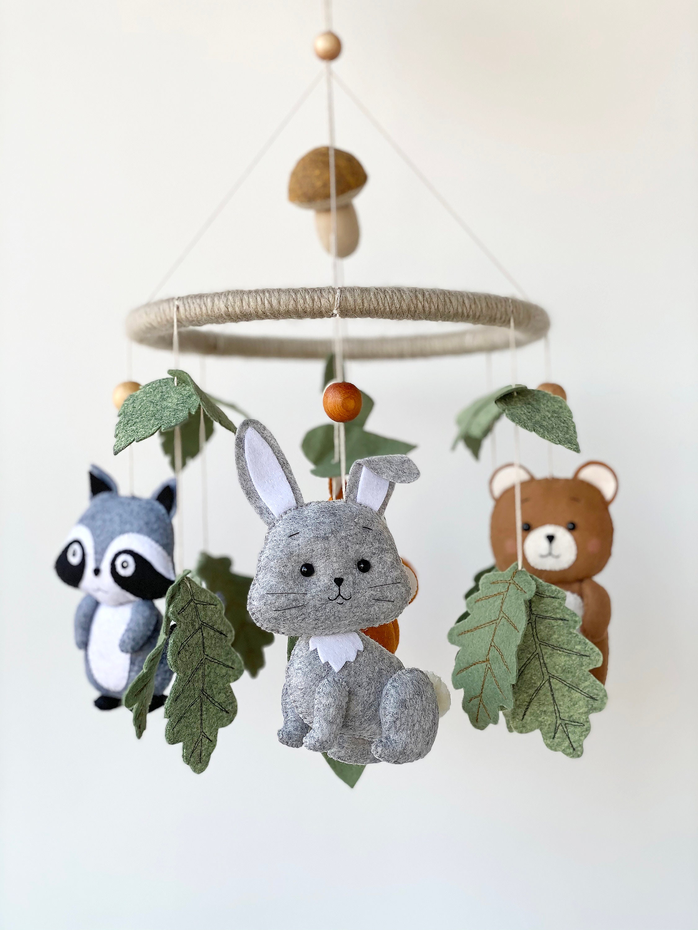Woodland Baby Crib Mobile Hanging Cot Mobile for Woodland Etsy