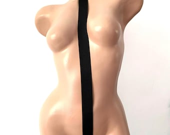 Black Open Body Harness Lingerie, Minimalist Erotic Bodysuit, Strappy Fetish Wear, Sexy Roleplay Outfit for Women, Crotchless microkini