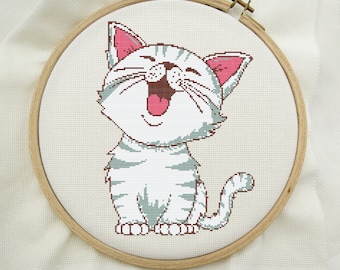 Cute Cat - Cross Stitch Pattern PDF