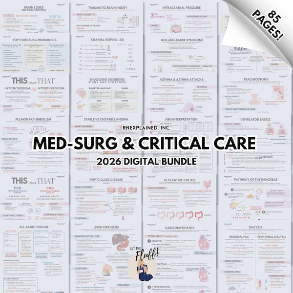 Paquete digital de enfermería médico-quirúrgica y de cuidados intensivos
