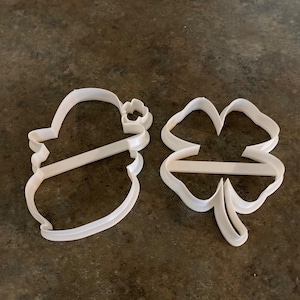 2pc. Set of Irish Cookie Cutter 4 leaf Clover and Leprechaun