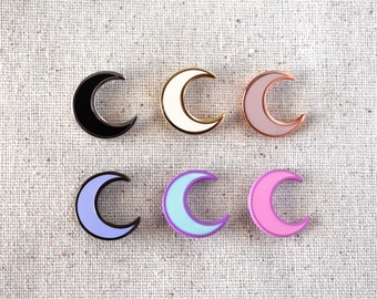 Crescent Moon | Enamel Pin Lapel Badge Filler