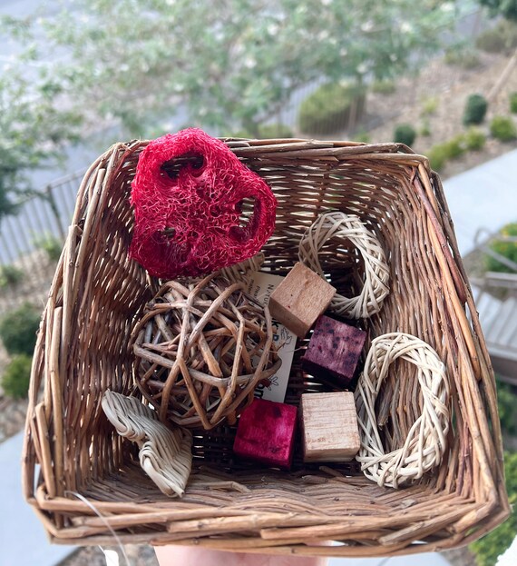 Square Willow Basket Bunny Toy Rabbit Toy Guinea Pig Toy Etsy