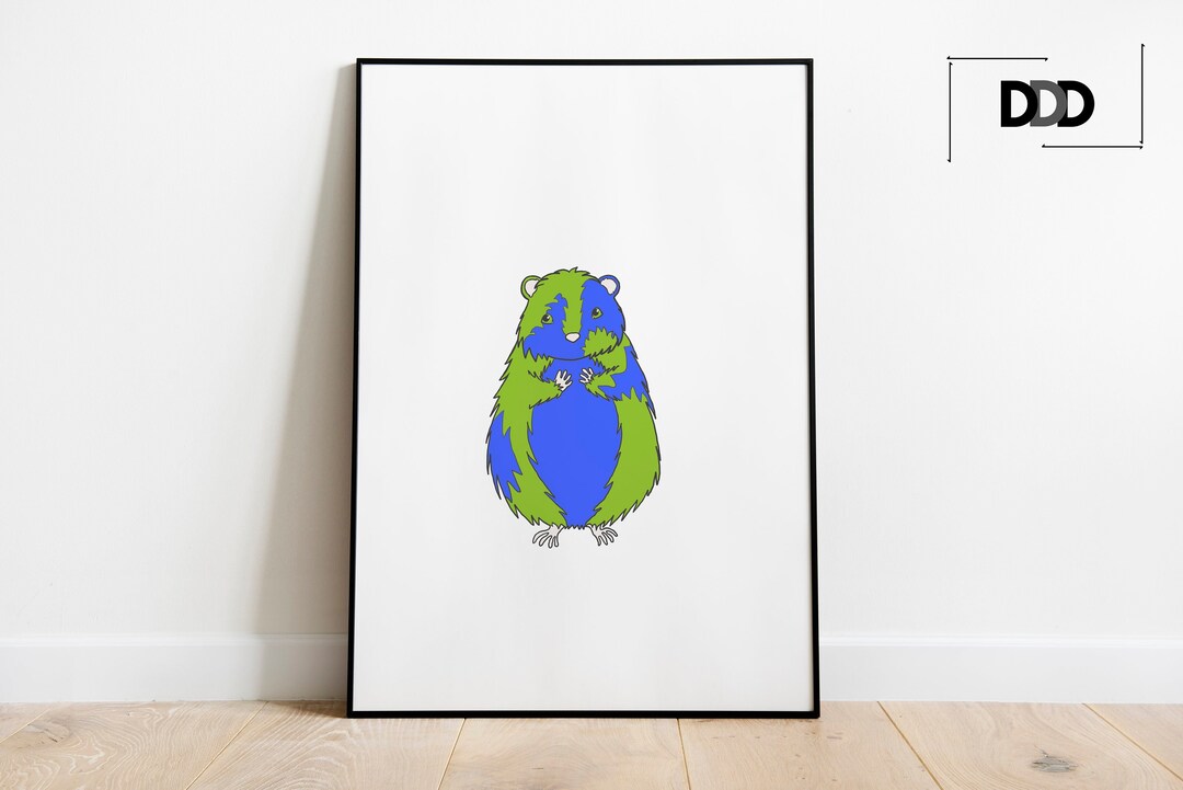 Hamster as Globe Printable: Instant Download Globe Blue - Etsy UK