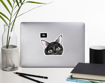Cat Decal, vinyl sticker, water bottle sticker, laptop decal, cute gifts, animal decal, animal sticker, cat sticker, gift for cat lovers