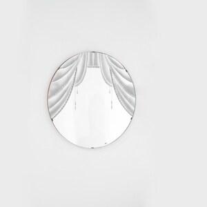 Grand Miroir Vintage avec sérigraphie, des années 1950s.