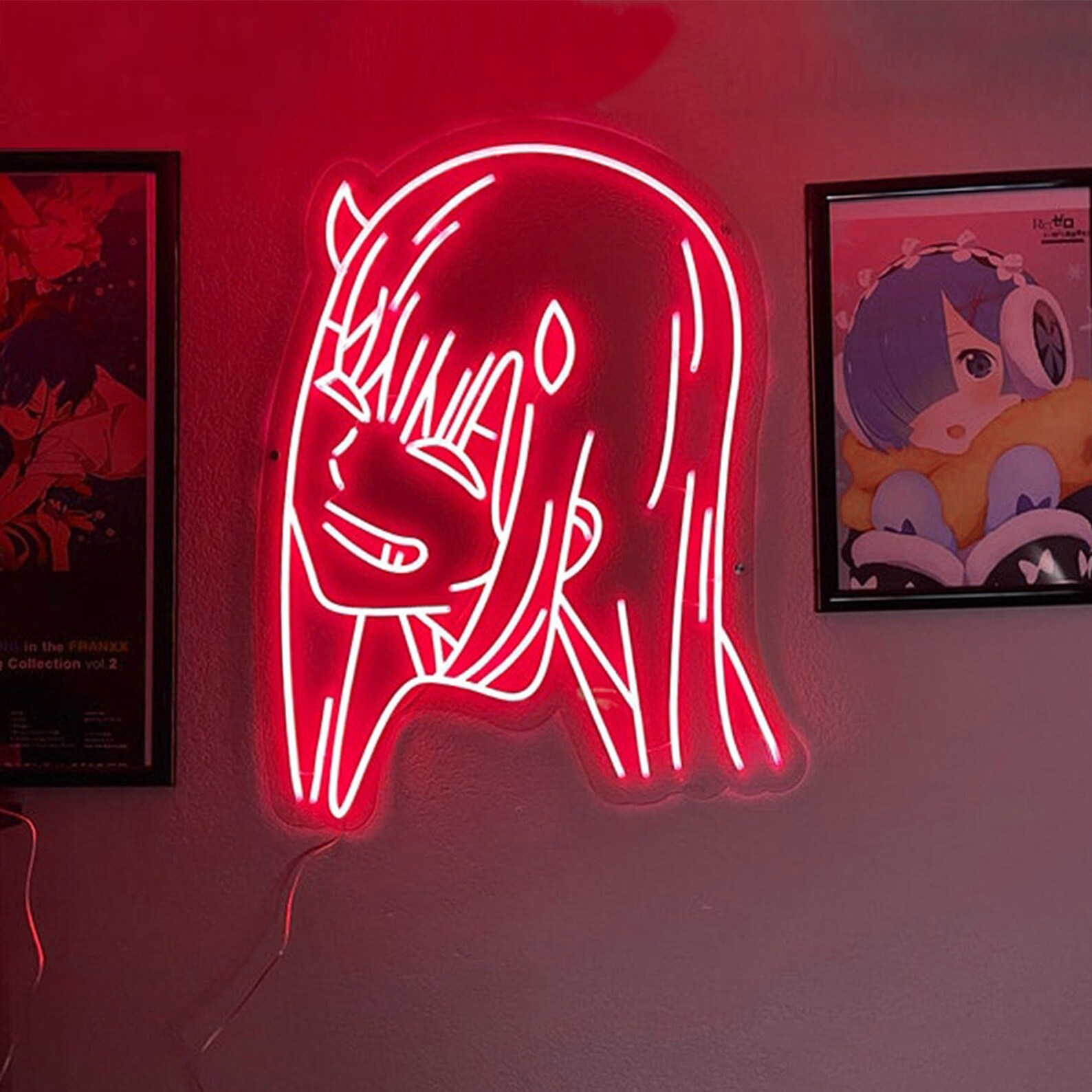 Zero Two Anime Girl Neon Sign Light Neon Sign Anime Custom Etsy